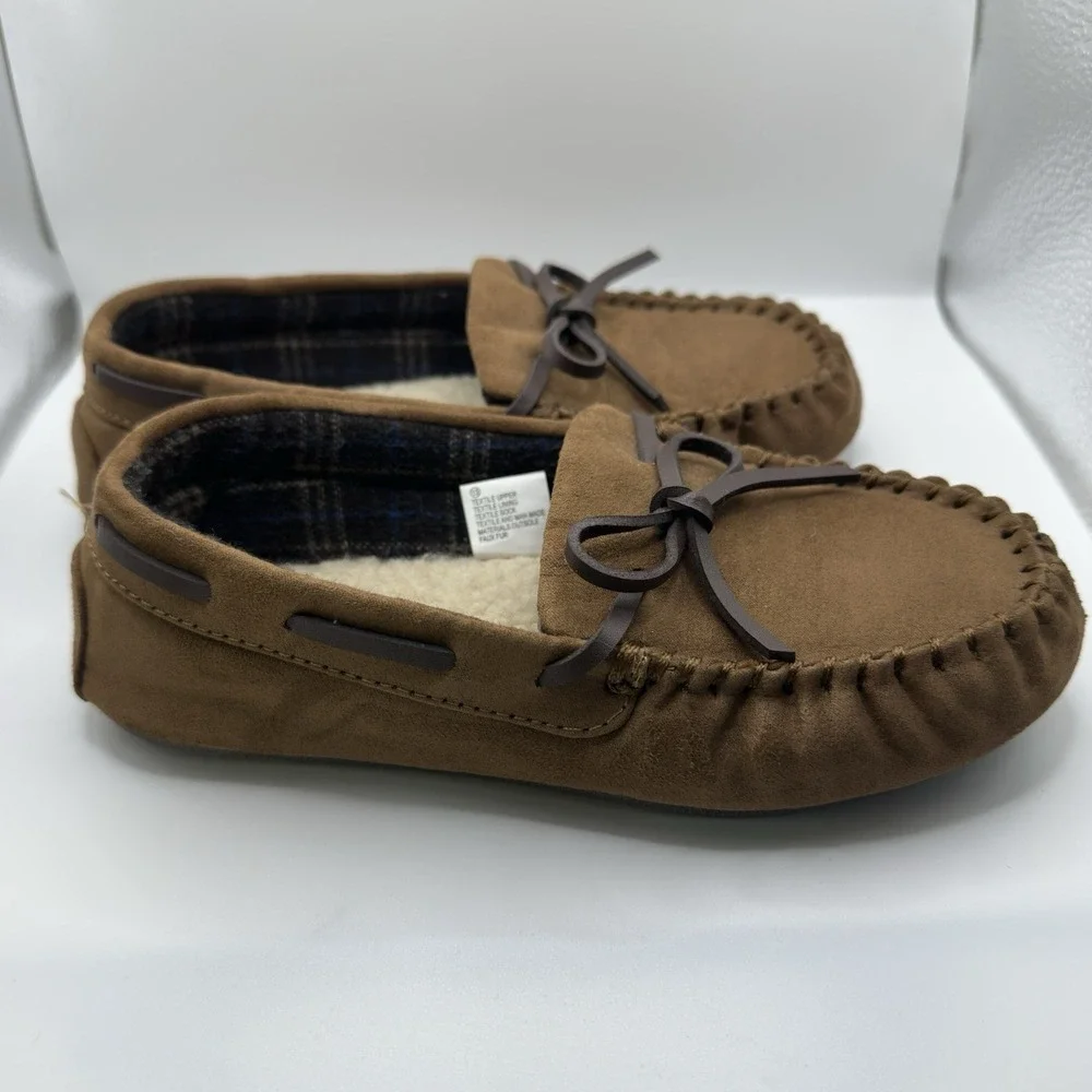 Cat & Jack Boys Youth Lionel Moccasin Slippers Kids size 13